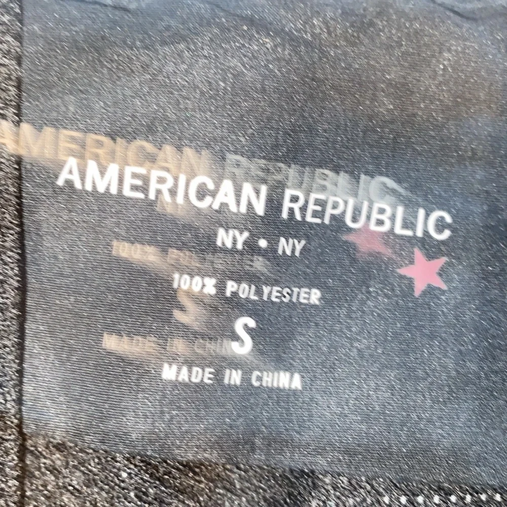 American Republic black floral Hawaiian swim trunks shorts size small